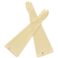 ケニス グローブボックス用天然ゴム(白)ラテックス手袋 厚さ0.4mm×長さ650mm 104-88301 1双（直送品）