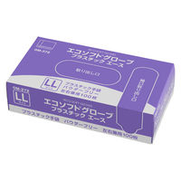 オカモト プラスチック手袋 エコソフトグローブプラスチックエース LL OM-372 1箱（100枚入）