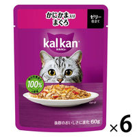 カルカン（kalkan）かにかま入りまぐろ ゼリー仕立て 60g 6袋 マースジャパン キャットフード ウェット（わけあり品）