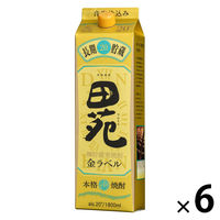 田苑 金ラベル 20度 1.8L パック 1セット（1本×6） 麦焼酎 田苑酒造