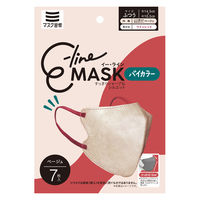 伊藤忠リーテイルリンク Eーlineマスク ベージュ×ワインレッド 1袋（7枚入）