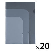 ナカバヤシ 3ポケットホルダー ダークグレー CHT-A4-DGY 1セット(1冊×20)