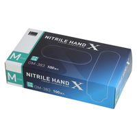 オカモト ニトリル手袋（検査検診用）ソフトタッチニトリルハンドエックス M OM-383 1箱（100枚入）