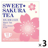 スイートサクラティー 紅茶 1セット（1箱（10バッグ入）×3） 桜花、桜葉入り紅茶 個包装 ティーバッグ