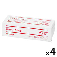 タウパー キッチンの味方S キッチンペーパー キッチンタオル 1セット（1個(200枚入)×4） 日本製紙クレシア