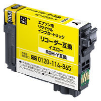 エコリカ エプソン（EPSON）用 リサイクルインク ECI-ERDH-Y イエロー 標準 RDH-Y対応 1個