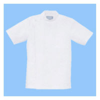 【再検品商品】ナガイレーベン 男子横掛半袖 （医務衣 ケーシージャケット） 医療白衣 ホワイト L KES-5167（わけあり品）