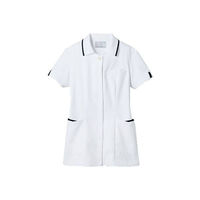 【再検品商品】住商モンブラン ナースジャケット　半袖 白/ネイビー 73-2421 5L 1枚（わけあり品）