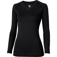 【再検品商品】チトセ mizuno unite（ミズノユナイト） アンダーウェア9分袖LMZ-0154L女性用Lブラック 医療白衣 1枚（わけあり品）