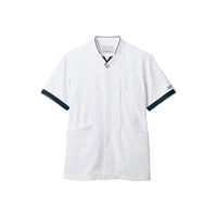 【再検品商品】住商モンブラン ジャケット メンズ 半袖 ホワイト×ネイビー PP202-19_M（わけあり品）