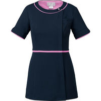 【再検品商品】フォーク チュニック ダークネイビー×ランジアパープル L 7056SC-17-L 1枚　スクラブ（わけあり品）