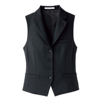 【再検品商品】ボンマックス レディス衿付ベスト ブラック 7G FV1303L-16-7G（わけあり品）