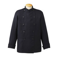 【再検品商品】男女兼用コックコート L ブラック AN1141-0003 1着 サーヴォ（旧サンペックスイスト）（わけあり品）