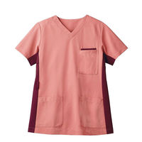 【再検品商品】住商モンブラン 72ー722 コーラルレッド/ワイン SS 1枚　スクラブ（わけあり品）