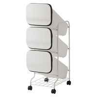 リス Ｎスムース　スタンドダストボックス 3Ｐ　ホワイト GBBH025 1台 ゴミ箱 分別 縦型 大容量 前開き キャスター付き