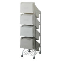 リス Nコンテナスタイル5 CS5ー80　グレー 4P GCON172 1台 ゴミ箱 分別 縦型 大容量 前開き キャスター付き