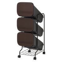 リス Ｎスムース　スタンドダストボックス 3Ｐ　ウッド GBBH032 1台 ゴミ箱 分別 縦型 大容量 前開き キャスター付き