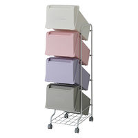 リス Nコンテナスタイル5 CS5ー80　パステル 4P GCON173 1台 ゴミ箱 分別 縦型 大容量 前開き キャスター付き