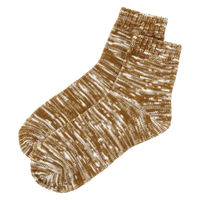 メンズ スラブ風ショートソックス ブラウン 25～27cm LAKOLE/ラコレ