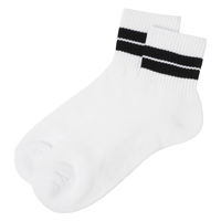 メンズ TCボーダーショートソックス ホワイト 25～27cm LAKOLE/ラコレ