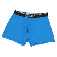 メンズ ビビット無地ロゴボクサーパンツ L ブルー LAKOLE/ラコレ