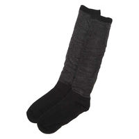 レディース ロングシアールーズソックス ブラック 23～25cm LAKOLE/ラコレ