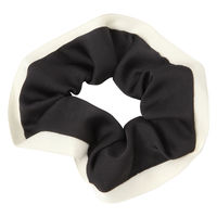 配色パイピングシュシュ ブラック LAKOLE/ラコレ