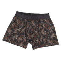 メンズ リーフ柄プリントボクサーパンツ S ブラック LAKOLE/ラコレ