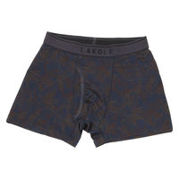 【LAKOLE/ラコレ】 【メンズ】リーフ柄プリントボクサーパンツ M ネイビー