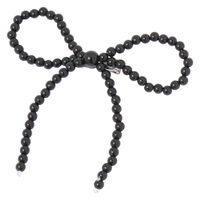 ビーズリボンヘアクリップ ブラック LAKOLE/ラコレ