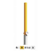 カネソウ 車止め スチール製 焼付塗装 脱着式 スチール製蓋 鍵付 Eシリーズ EC0785N-DL(W) 1本 269-0577（直送品）