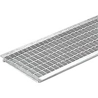 カネソウ スチール製グレーチング 滑り止め模様付 歩道U字溝用 クッション付 HXUM-P-24519 1枚 337-7366（直送品）