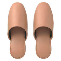 シボナシレザー風スリッパ Mサイズ ココアブラウン 抗菌仕様 滑り止め付き 来客用 1パック（5足入）（わけあり品）