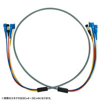 サンワサプライ  防水ロバスト光ファイバケーブル（マルチ50μmOM3、4芯、両端SC×4、30m） HKB-OM3SCSCWPRB-30（直送品）