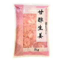 「業務用」 藤森食品 甘酢生姜平切・ピンク 5袋×1KG（直送品）