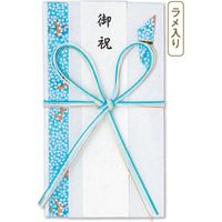 伊予結納センター 日本製　一般お祝用金封　花結び　花　ブルー V104-10 １セット（10枚：1枚×10）（直送品）
