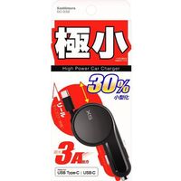 カシムラ ＤＣ充電器リール　３Ａ　ＴｙｐｅーＣ　極小 DC032 1個（取寄品）