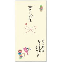 伊予結納センター 日本製 職人直筆　心温　手書き金封　お正月 V108-02 １セット（5枚：１枚×5）（直送品）