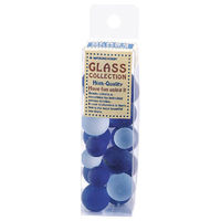 松野工業 日本製 ビー玉 ガラス玉 ミックスサイズ フロストグラスマーブルコバルト FS1089 １セット（約1320ｇ：約110ｇ×12）（直送品）