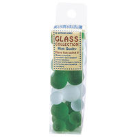 松野工業 日本製 ビー玉 ガラス玉 ミックスサイズ フロストグラスマーブルグリーン FS1091 １セット（約1320ｇ：約110ｇ×12）（直送品）