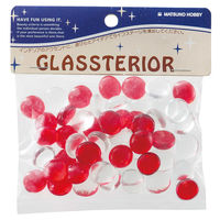 松野工業 日本製 ビー玉 ガラス玉 クリスタルグラスタブレットレッド PN2434 12袋（直送品）