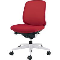 【組立設置込】コクヨ シロッコ ローバック 白脚 肘無 ナイロンキャスター 背座同色 ホワイトグレー×カーマイン 1脚（直送品）