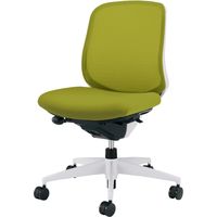 【組立設置込】コクヨ シロッコ ローバック 白脚 肘無 ナイロンキャスター 背座同色 ホワイトグレー×ライトオリーブ 1脚（直送品）