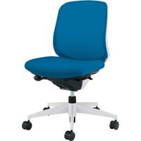 【組立設置込】コクヨ シロッコ ローバック 白脚 肘無 ナイロンキャスター 背座同色 ホワイトグレー×ターコイズ 1脚（直送品）