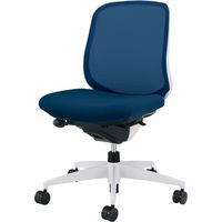 【組立設置込】コクヨ シロッコ ローバック 白脚 肘無 ナイロンキャスター 背座同色 ホワイトグレー×プルシアンブルー 1脚（直送品）