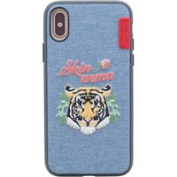 iPhone XS ケース カバー ハイブリッドケース 刺繍デニム シェルケース ハンドメイド刺繍 Bengal（直送品）