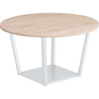 【組立設置込】コクヨ リージョン 会議テーブル 円形 メラミン 幅1200×奥行1200×高さ620mm エイジドナチュラル×ホワイト 1台（直送品）