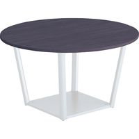 【組立設置込】コクヨ リージョン 会議テーブル 円形 メラミン 幅1200×奥行1200×高さ620mm チャコールDグレー×ホワイト 1台（直送品）