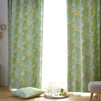 スミノエ デザインライフ セミオーダー カーテン オハナバタケ 2300×1500mm ライトグリーン 1セット(2枚入)（直送品）