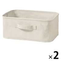 【SALE】 無印良品 ポリエステル綿麻混 ソフトボックス 長方形小 約幅37×奥行26×高さ16cm 1セット（2個） 良品計画